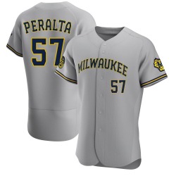 Sammy Peralta Milwaukee Brewers Men's Authentic Road Jersey - Gray