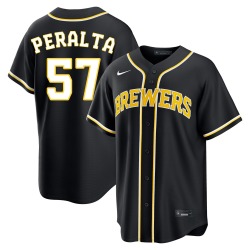 Sammy Peralta Milwaukee Brewers Men's Replica Fashion Out Jersey - Black