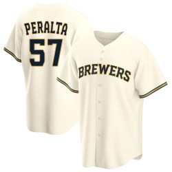 Sammy Peralta Milwaukee Brewers Men's Replica Home Jersey - Cream