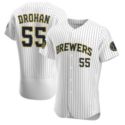 Shane Drohan Milwaukee Brewers Men's Authentic Alternate Jersey - White
