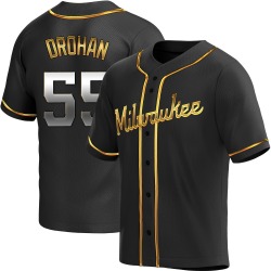 Shane Drohan Milwaukee Brewers Men's Replica Alternate Jersey - Black Golden