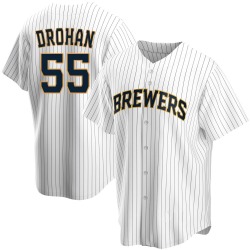 Shane Drohan Milwaukee Brewers Men's Replica Home Jersey - White