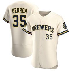 Steward Berroa Milwaukee Brewers Men's Authentic Home Jersey - Cream