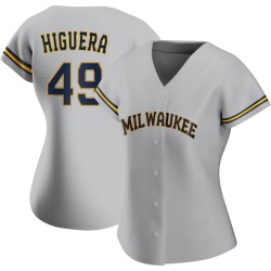 Teddy Higuera Milwaukee Brewers Women's Authentic Road Jersey - Gray