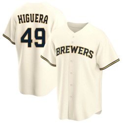 Teddy Higuera Milwaukee Brewers Youth Replica Home Jersey - Cream