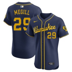Trevor Megill Milwaukee Brewers Men's Elite Alternate Jersey - Navy