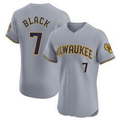 Tyler Black Milwaukee Brewers Men's Elite Gray Road Jersey - Black