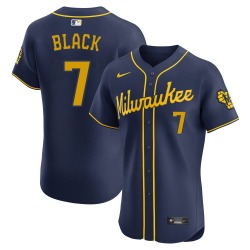 Tyler Black Milwaukee Brewers Men's Elite Navy Alternate Jersey - Black