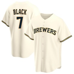 Tyler Black Milwaukee Brewers Youth Replica Cream Home Jersey - Black