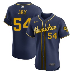 Tyler Jay Milwaukee Brewers Men's Elite Alternate Jersey - Navy