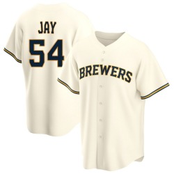 Tyler Jay Milwaukee Brewers Men's Replica Home Jersey - Cream